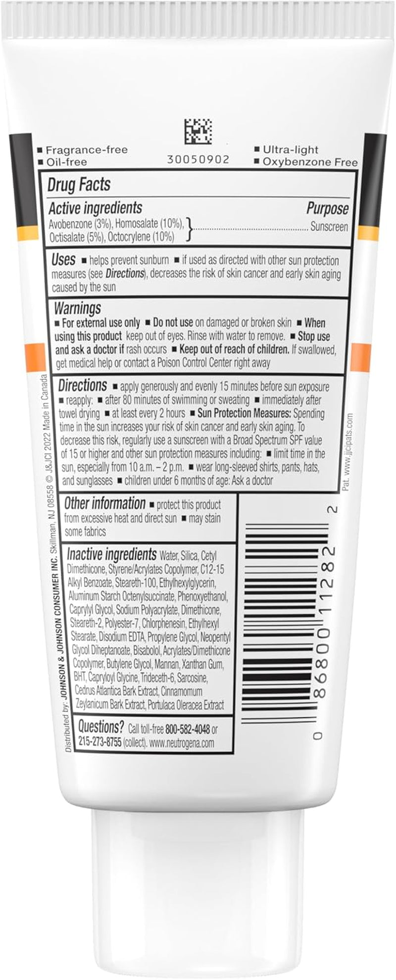 Clear Face Sunscreen Lotion for Acne-Prone Skin, Broad Spectrum SPF 50 Facial Sunscreen for Oily Skin, Oil-, Fragrance- & Oxybenzone-Free Water Resistant Sunscreen, 3 Fl. Oz