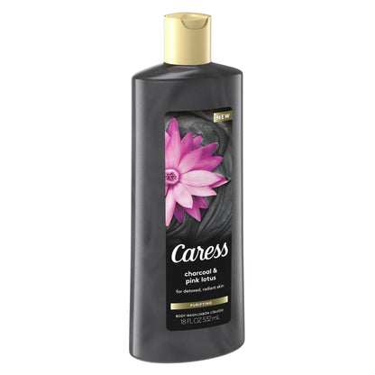 Charcoal and Pink Lotus Womens Body Wash 18 Oz