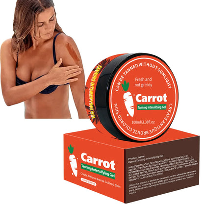 CARROT Tanning Intensifying Gel Peach Beauty Carrot Black Gel 100Ml/3.38Fl.Oz Lasting Gel Brown Tanning Gel for Body Indoor Outdoor Self Tanners Beach Women Men Fl Studio