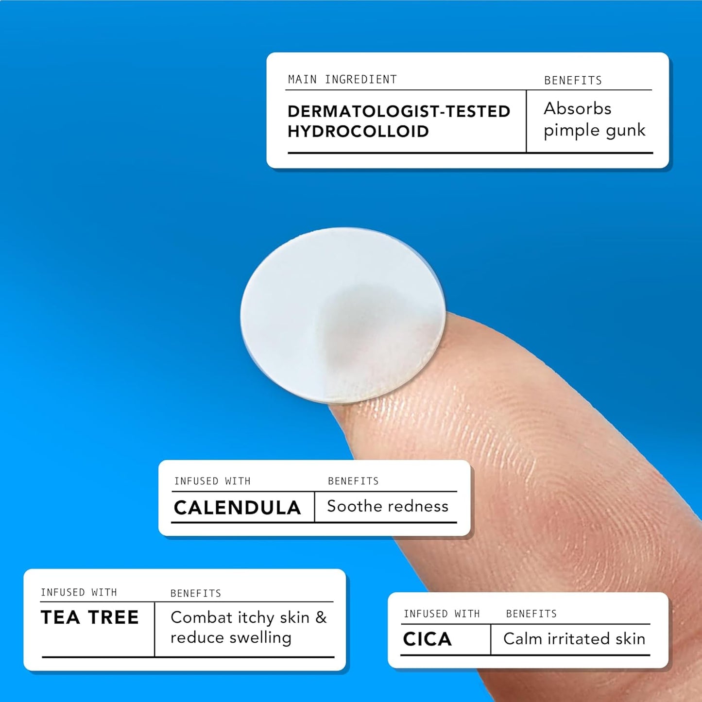 Acne Cover Patches, FSA HSA Eligible Hydrocolloid Pimple Patches for Face with Tea Tree Oil, Korean Skincare Zit Patches for Face | FSA HSA Store Eligible Items | Vegan, Cruelty-Free