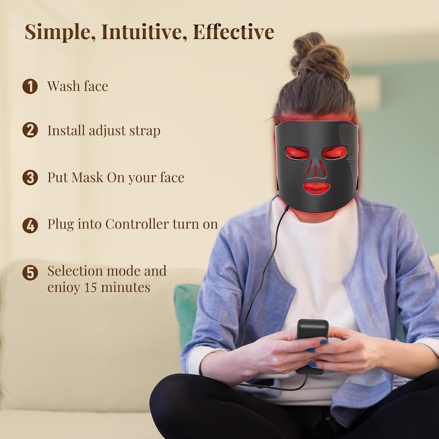 Red Light Therapy Mask for Face: LED Infrared Facial Mask Skincare Device for Body, Eye Wrinkle Reduction, Skin Tightening, Beauty Care Tool for Women at Home