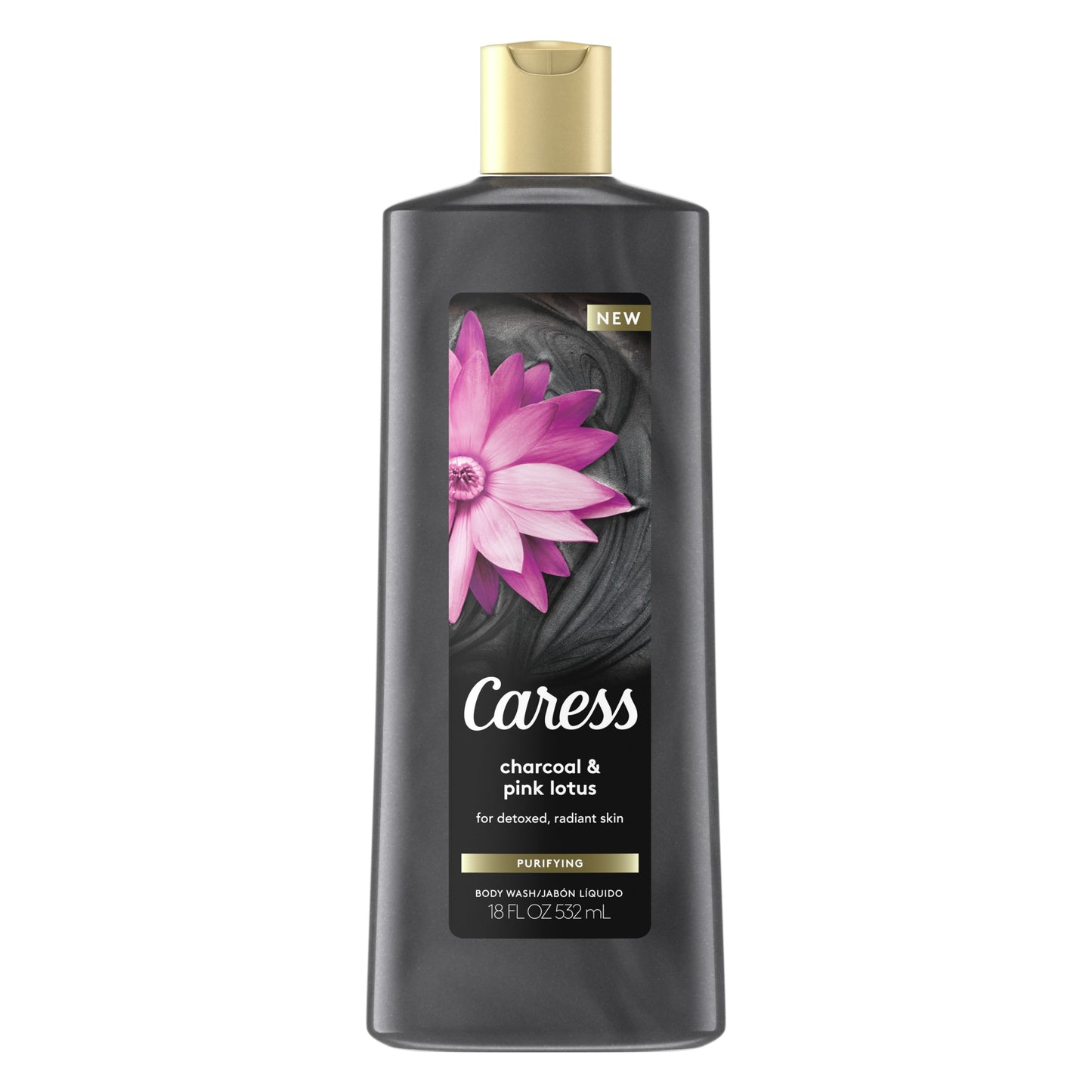 Charcoal and Pink Lotus Womens Body Wash 18 Oz