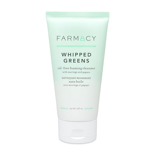 Foaming Face Wash for Oily Skin - Whipped Greens Oil-Free Gentle Facial Cleanser + Exfoliator - Infused with Green Clay to Remove Impurities, Control Oil + Maintain Skin Hydration (150Ml)