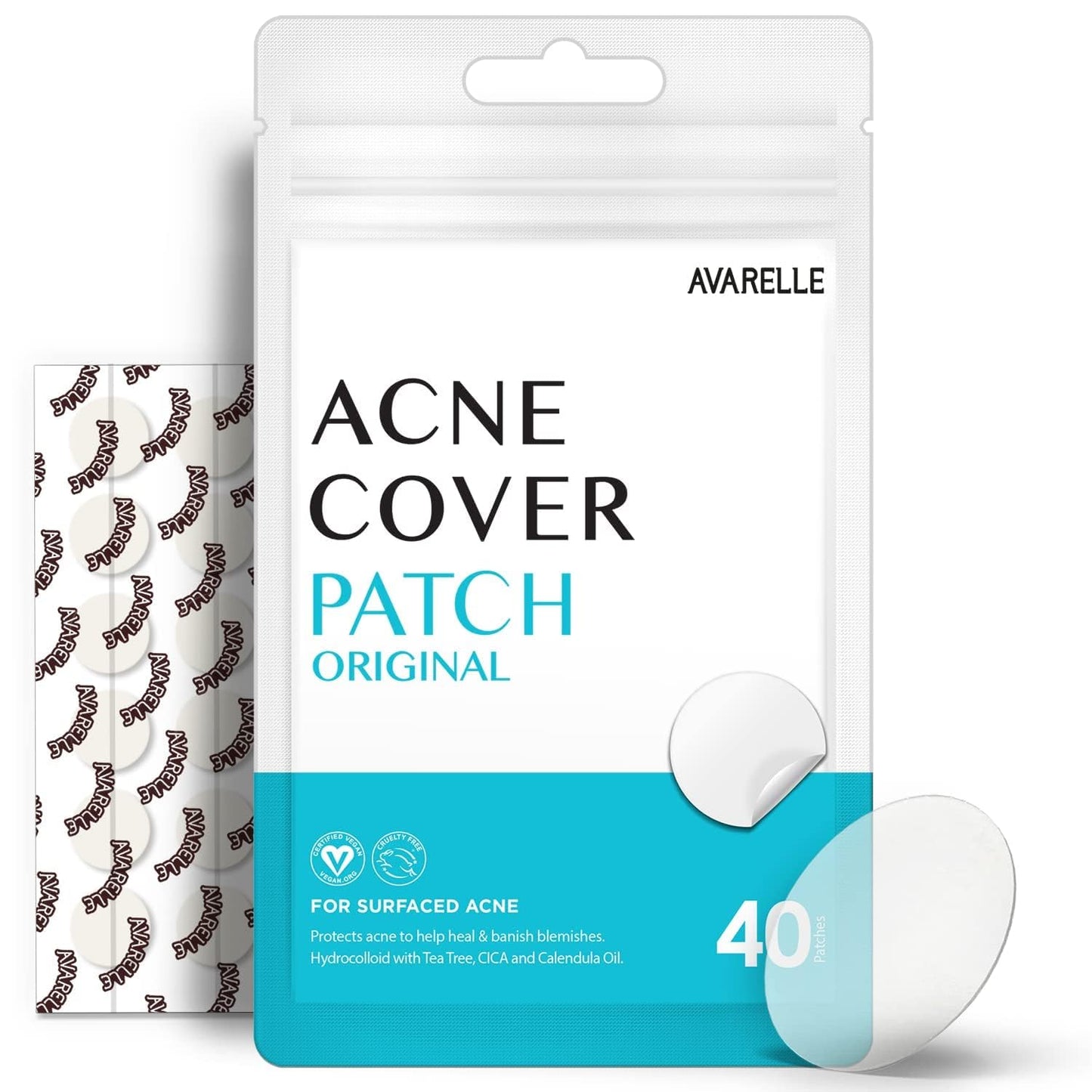 Acne Cover Patches, FSA HSA Eligible Hydrocolloid Pimple Patches for Face with Tea Tree Oil, Korean Skincare Zit Patches for Face | FSA HSA Store Eligible Items | Vegan, Cruelty-Free