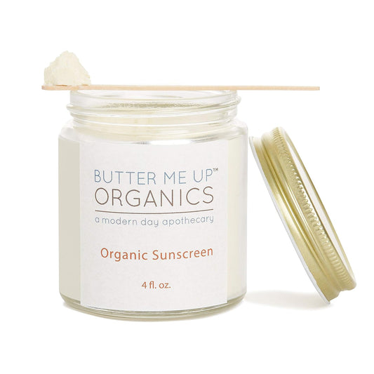 Natural Organic Sunscreen 4 Oz. / Safe Sunscreen/Non-Nano Zinc Oxide Sunscreen/Sun Protection/Butter Me up Organics